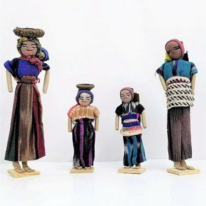 Handmade Dolls Family Folk Art Man Woman Boy Girl Children Cultural 5-8 Inches